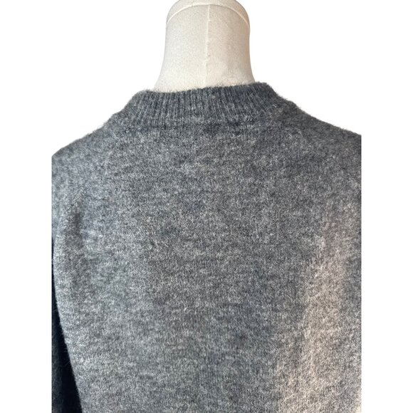 ZARA Small Gray Wool Blend Crewneck Sweater - Picture 9 of 14
